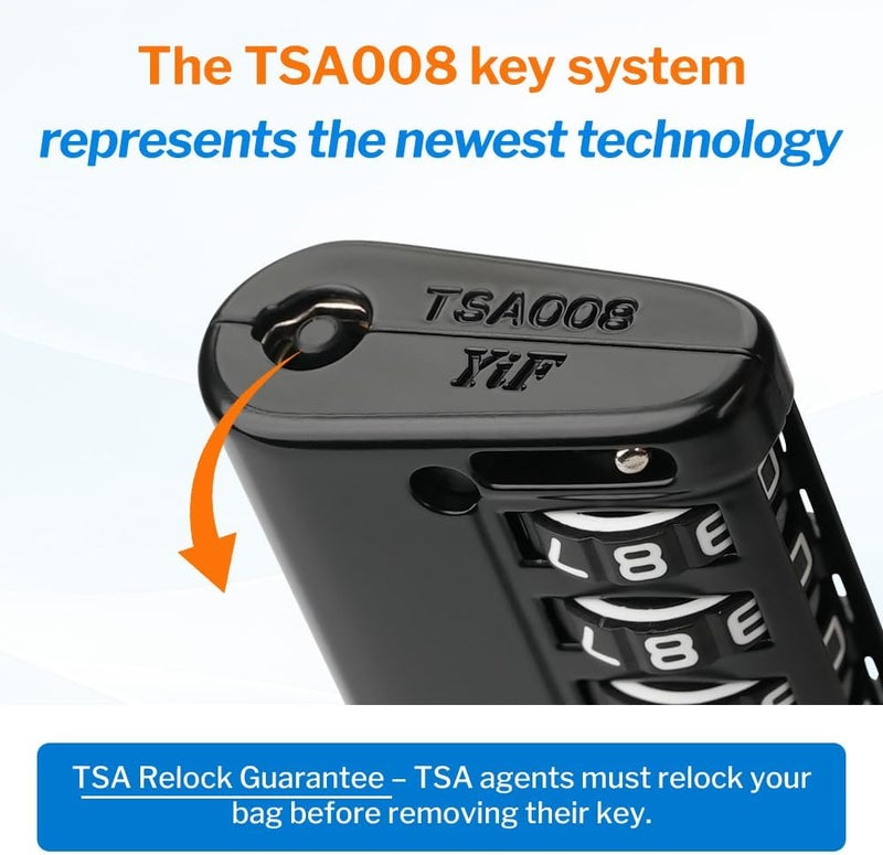 Forge TSA Approved Luggage Locks 4 Digit Combination TSA Travel Locks with TSA008, Open Alert Indicator, Zinc Alloy Body for Luggage, Suitcase, Backpack, and More. 1 Black Lock. - Image 3